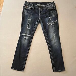 Vigoss Chelsea boyfriend womans distressed jeans size 18